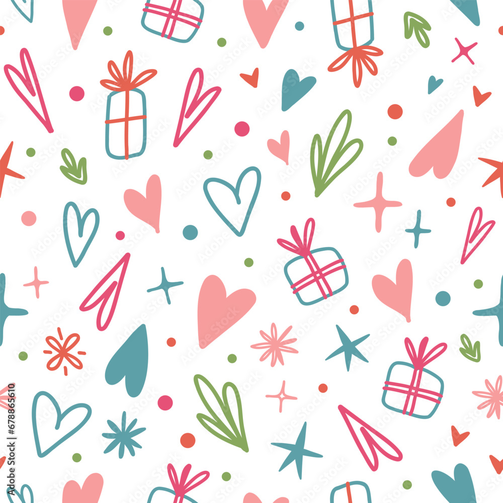 Valentine Day Doodle seamless pattern Valentine Day Doodle seamless pattern