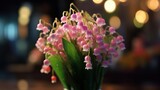 Lily of the valley flowers bouquet in a shop,. Springtime Concept. Mothers Day Concept with a Copy Space. Valentine's Day.