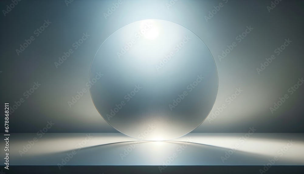 Abstract Minimalist Circle with Light Flare