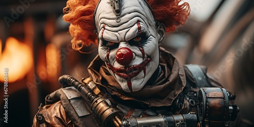 evil clown with red hair