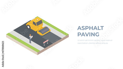 Asphalt Paving Road Repair Vector