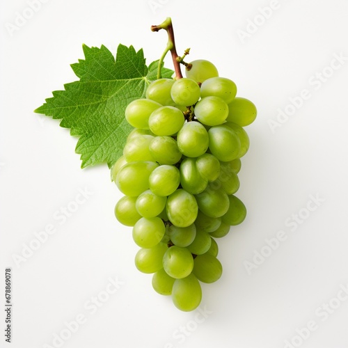 Green grape photo simplified white background Ai generated art