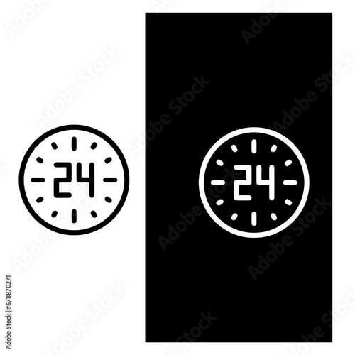 24hrs Time Icon vector design photo