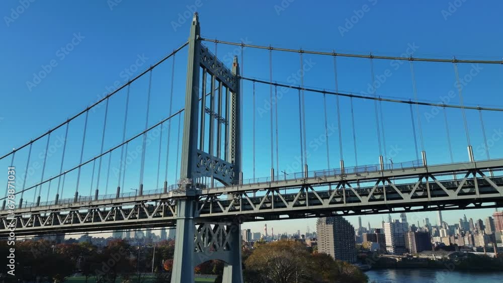 Aerial shot of The Robert F. Kennedy Bridge on an autumn morning. Aerial shot of The Robert F. Kennedy Bridge on an autumn morning.