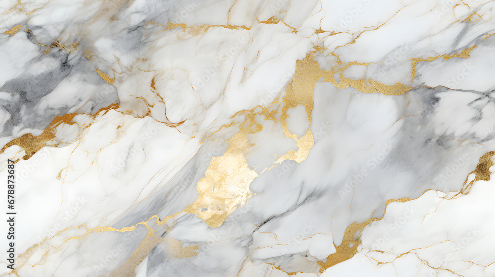 White marble with white and golden veins texture, seamless texture, infinite pattern