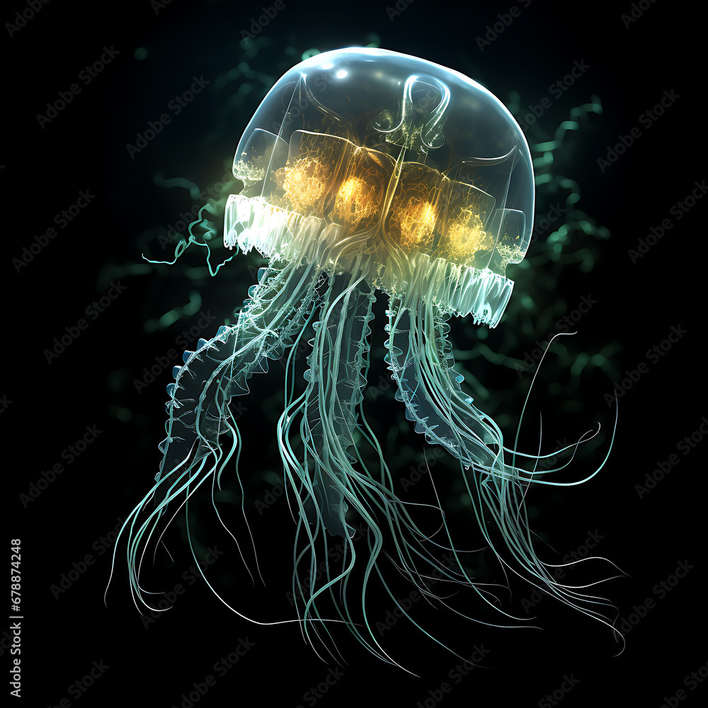 Medusas vistas a través de Rayos X - obrazy, fototapety, plakaty 