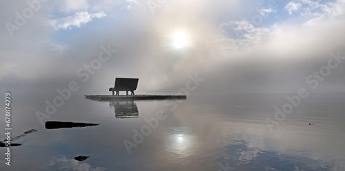 Nebliger Morgen am Millst  tter See - misty morning at lakeside