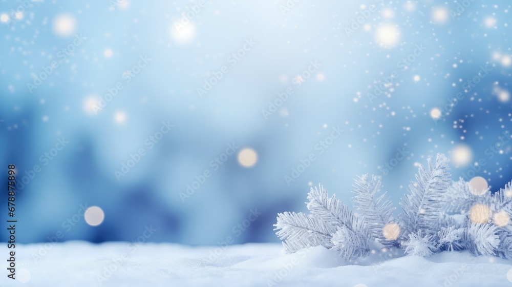 Snowy Serenity Delicate Frosted Spruce and Pure Snow with Christmas Lights Snowy Serenity Delicate Frosted Spruce and Pure Snow with Christmas Lights