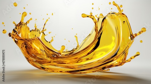 Splashes of olive or motor oil arranged in a circle isolated on a transparent or white background