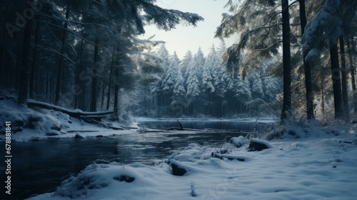 Winterscape created with Generative AI Technology, ai, generative © Wildcat93