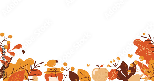 Thanksgiving Day poster for the holiday. Background for postcard, autumn icon. Autumn. Place for text. Vector illustration