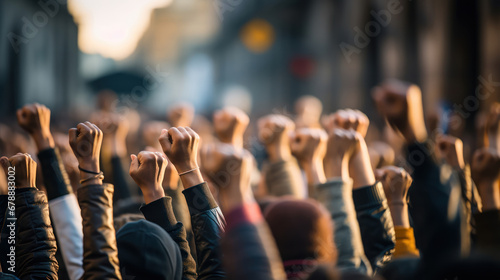 The power of raised hands, a symbol of collective strength