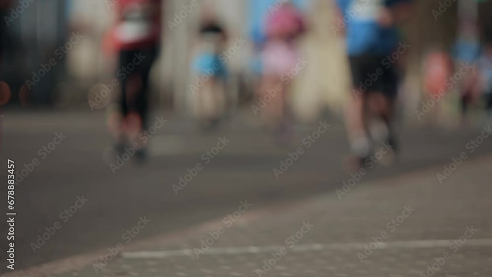 Health and sports. Group of marathon runners. Abstract blurry Health and sports. Group of marathon runners. Abstract blurry