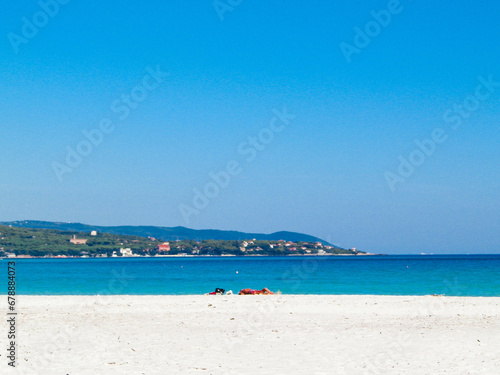 Fototapeta Naklejka Na Ścianę i Meble -  Coast of Tuscany. Beautiful sandy beach in Vada. Italy