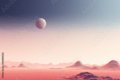 Space background with mars planet