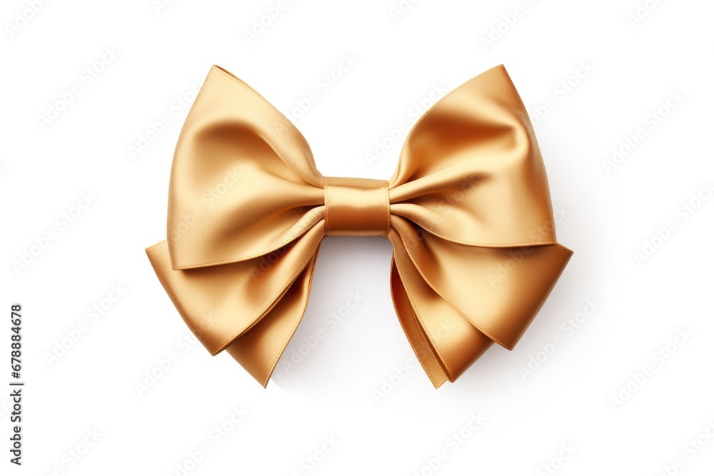 shiny golden bow isolated on a plain white background shiny golden bow isolated on a plain white background