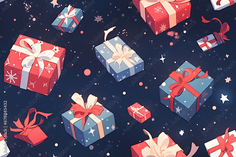 seamless texture with the image of holiday gift boxes seamless texture with the image of holiday gift boxes