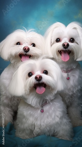 Photo ultra realistic maltese dog with each beautiful image Ai generated art