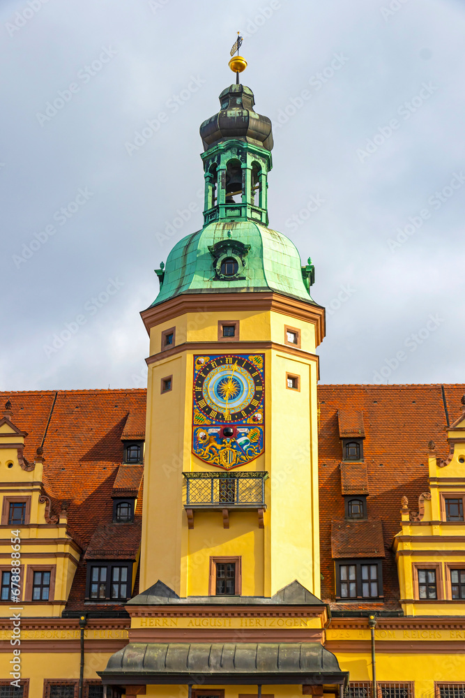 Old Town Hall building (German: Altes Rathaus) on Markt square (Marktplatz) in Leipzig, Germany..Famous landmark of Leipzig and is generally considered to be an extremely beautiful building