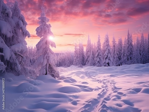 russian snow scene  snow in winter landscape