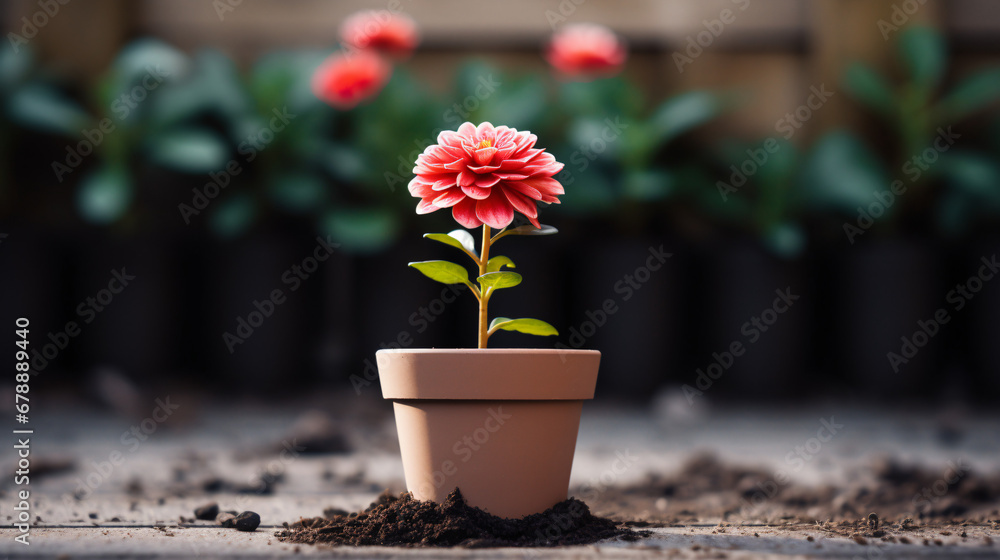 Beautiful flower in a pot