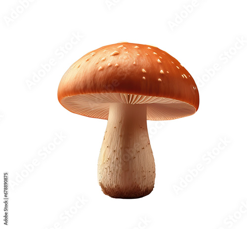 mushroom next to red curtain, ai generated