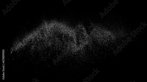 Distressed white grainy texture. Dust overlay textured. Grain noise particles. Rusted black background. Vector illustration. 