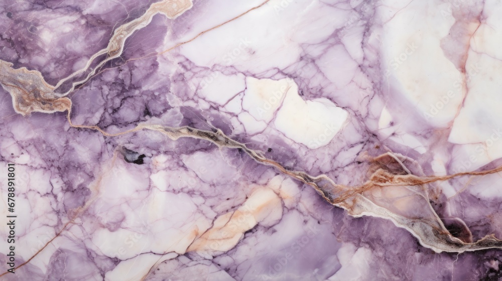 Lavender Marble with Brown Glass Horizontal Background. Abstract stone texture backdrop. Bright natural material Surface. AI Generated Photorealistic Illustration.