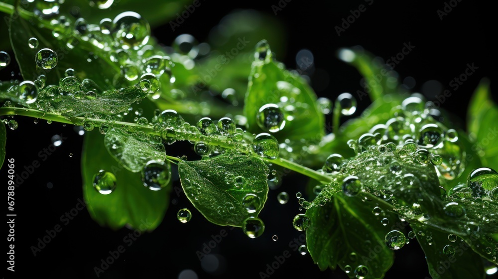 WATER SPLACH AND GREENeppermint_oil_bubbl LEAF UHD wallpaper