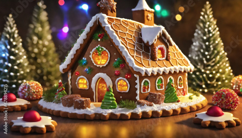 Gingerbread house on the christmas table © P.W-PHOTO-FILMS