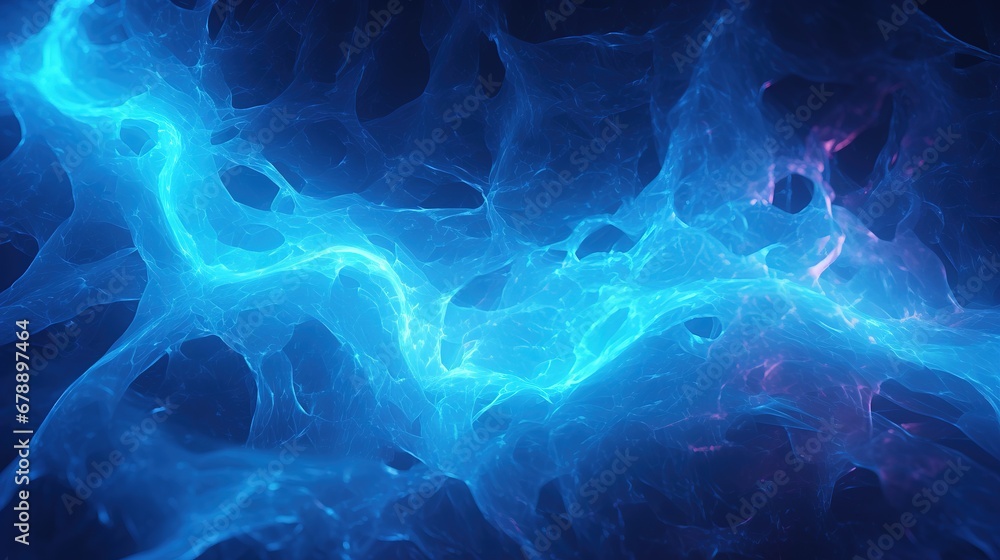 Fototapeta premium Bright Blue Energy Fractal Flow