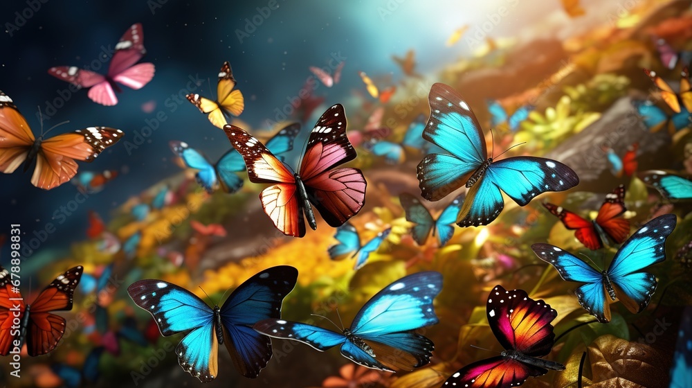 Colorful Flying Butterflies