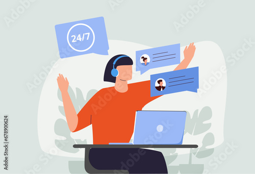 Get in touch abstract concept vector illustration. Initiate contact us, feedback online form, talk to your customer