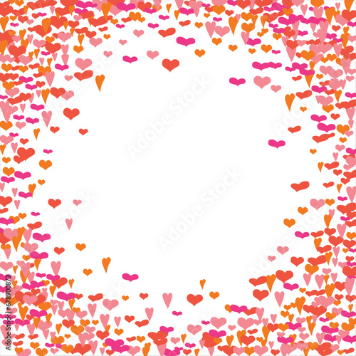 Wallpaper Mural Bright hearts confetti corner frame on white background. Valentine's Day. Banner template. Space for text. illustration. Torontodigital.ca