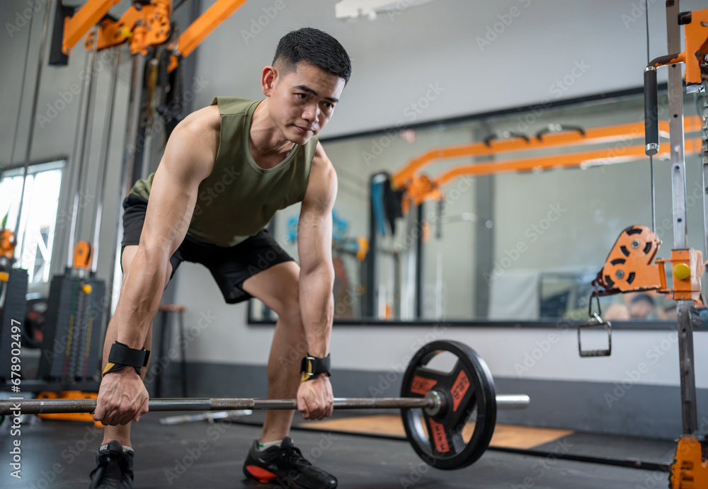 Young man lifting weights and exercising Young man lifting weights and exercising