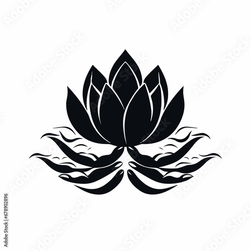 Lotus in cartoon  doodle style. 2d vector illustration in logo  icon style. AI Generative