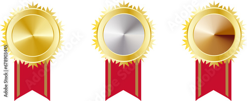 金銀銅のメダルセット　幅広リボン