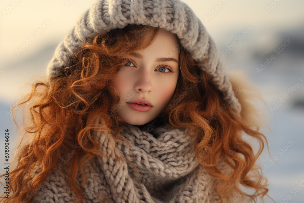 A person wrapped in cozy winter attire, showcasing the comfort and warmth of seasonal fashion. Concept of winter fashion and coziness. Generative Ai. A person wrapped in cozy winter attire, showcasing the comfort and warmth of seasonal fashion. Concept of winter fashion and coziness. Generative Ai.