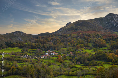 El Tozu village, Redes Natural park and Biosphere Reserve, Asturias, Spain photo