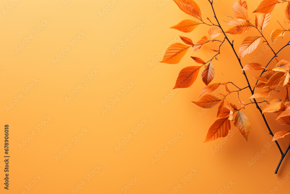 Fototapeta premium A minimalist yet captivating autumn background with a gradient of orange and yellow tones, perfectly capturing the essence of the season's beauty.