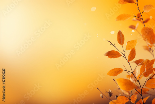 An elegant and visually pleasing autumn background, showcasing a gradient of rich orange tones transitioning into deep yellow, symbolizing the changing season. © Daria