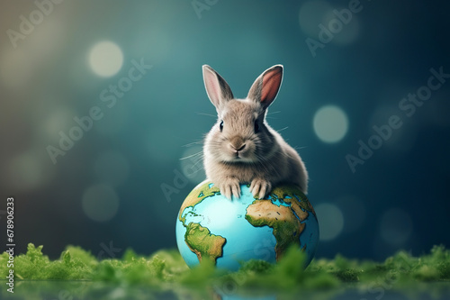 Rabbit protecting the globe