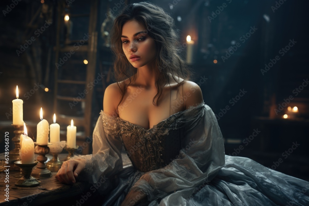 Pretty lady. In the enchanting ambiance of a tavern, a beautiful girl captivates with her charm, adding allure to the conviviality of this social gathering. Pretty lady. In the enchanting ambiance of a tavern, a beautiful girl captivates with her charm, adding allure to the conviviality of this social gathering.