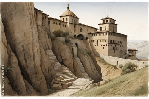 Whispers of Light Monastic Realism in Earthly Hues Generative AI





