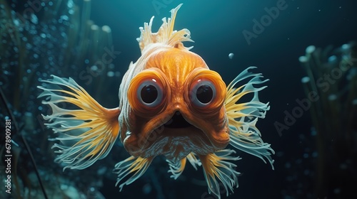 Weird Fish Underwater: Animated Art with Bug-Eyed
