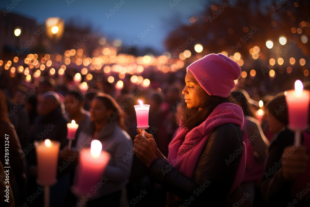 A community organizing a candlelight vigil to honor and remember those