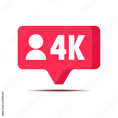 Thank you 4k followers celebration social media notification