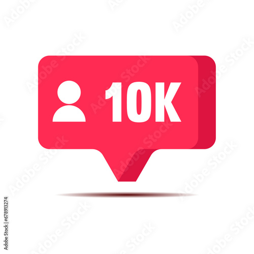 Thank you 10k followers celebration social media notification