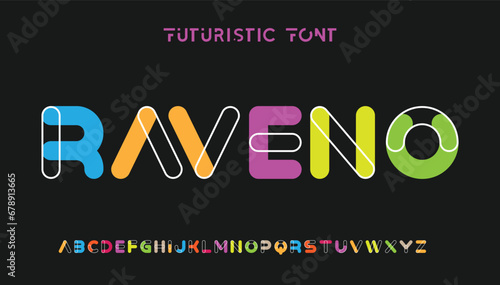 Colors font alphabet letters. Modern logo typography. Color creative art typographic design. Festive letter set for rainbow logo, headline, color cover title, joy monogram. Isolated vector typeset