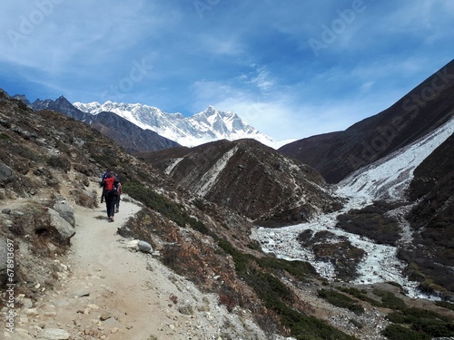 Beautiful view of Himalayas trek © Wirestock